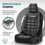 Καλύμματα Αυτοκινήτου Otom GTI Sports Design Universal Jacquard  Lacost  Δερματίνη Σετ Εμπρός  Πίσω 11 Τεμαχίων Μαύρο - Γκρι GTI-807 - Image 3