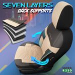 Καλύμματα Αυτοκινήτου Otom Reflective Design Universal Jacquard  Rachel  Δερματίνη Σετ Εμπρός  Πίσω 11 Τεμαχίων Μαύρο - Μπεζ RFL-2605 - Image 3