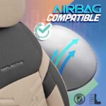 Καλύμματα Αυτοκινήτου Otom Reflective Design Universal Jacquard  Rachel  Δερματίνη Σετ Εμπρός  Πίσω 11 Τεμαχίων Μαύρο - Μπεζ RFL-2605 - Image 4