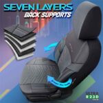 Καλύμματα Αυτοκινήτου Otom Reflective Design Universal Jacquard  Rachel  Δερματίνη Σετ Εμπρός  Πίσω 11 Τεμαχίων Μαύρο - Σκούρο Γκρι RFL-2603 - Image 3