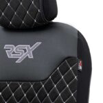 Ημικάλυμμα Αυτοκινήτου Otom RSX Diamond Sued  Δερματίνη Κεντητή Καπιτονέ Μαύρο Με Άσπρη Ραφή RSXT-102 1 Τεμάχιο - Image 3