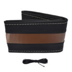 Κάλυμμα Τιμονιού Αυτοκινήτου Otom Stitching Δερματίνη Ραφτό Εξώγαζο Μαύρο - Καφέ Medium 37-39cm DK-304
