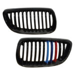 Καρδιές Μάσκας Για Bmw 3 Ε92 Ε93 06-11 Tri-color Με Μονή Γρίλια  Μαύρο Γυαλιστερό 2 Τεμάχια - Image 2