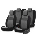 Καλύμματα Αυτοκινήτου Otom Smart Design Universal Ύφασμα  Δερματίνη Σετ Εμπρός  Πίσω 11 Τεμαχίων Μαύρο  Γκρι SLTSMT102-NZ