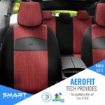Καλύμματα Αυτοκινήτου Otom Smart Design Universal Ύφασμα  Δερματίνη Σετ Εμπρός  Πίσω 11 Τεμαχίων Μαύρο  Κόκκινο SLTSMT103-NZ - Image 3