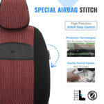 Καλύμματα Αυτοκινήτου Otom Smart Design Universal Ύφασμα  Δερματίνη Σετ Εμπρός  Πίσω 11 Τεμαχίων Μαύρο  Κόκκινο SLTSMT103-NZ - Image 4