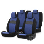 Καλύμματα Αυτοκινήτου Otom Smart Design Universal Ύφασμα  Δερματίνη Σετ Εμπρός  Πίσω 11 Τεμαχίων Μαύρο  Μπλε SLTSMT104-NZ