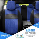 Καλύμματα Αυτοκινήτου Otom Smart Design Universal Ύφασμα  Δερματίνη Σετ Εμπρός  Πίσω 11 Τεμαχίων Μαύρο  Μπλε SLTSMT104-NZ - Image 3