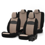 Καλύμματα Αυτοκινήτου Otom Smart Design Universal Ύφασμα  Δερματίνη Σετ Εμπρός  Πίσω 11 Τεμαχίων Μαύρο  Μπεζ SLTSMT106-NZ