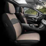 Καλύμματα Αυτοκινήτου Otom Smart Design Universal Ύφασμα  Δερματίνη Σετ Εμπρός  Πίσω 11 Τεμαχίων Μαύρο  Μπεζ SLTSMT106-NZ - Image 2