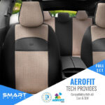 Καλύμματα Αυτοκινήτου Otom Smart Design Universal Ύφασμα  Δερματίνη Σετ Εμπρός  Πίσω 11 Τεμαχίων Μαύρο  Μπεζ SLTSMT106-NZ - Image 3