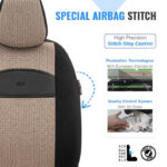 Καλύμματα Αυτοκινήτου Otom Smart Design Universal Ύφασμα  Δερματίνη Σετ Εμπρός  Πίσω 11 Τεμαχίων Μαύρο  Μπεζ SLTSMT106-NZ - Image 4