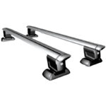 Μπάρες Οροφής Αλουμινίου Αεροδυναμικές Universal Rackit 120cm Fix-Point Σετ Με Πόδια Και Κλειδαριά Ασημί 2 Τεμάχια