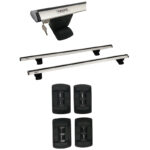 Μπάρες Οροφής Αλουμινίου Αεροδυναμικές Universal Rackit 120cm Fix-Point Σετ Με Πόδια Και Κλειδαριά Ασημί 2 Τεμάχια - Image 2