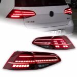 Πισινά Φανάρια Set Για Vw Golf VII 7 11-16 Led Bar Dynamic Start Up Facelift 7.5 GTIR Look ΚόκκινοΦιμέ