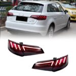 Πισινά Φανάρια Set Για Audi A3 8V 2013-2019 Sportback Led Bar ΚόκκινοΦιμέ