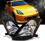 Μπροστινά Φανάρια Set Για Nissan 350Z 03-05 Projector Μαύρα H7H1 Manual