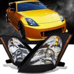 Μπροστινά Φανάρια Set Για Nissan 350Z 03-05 Projector Μαύρα H7H1 Manual