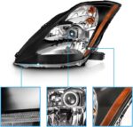 Μπροστινά Φανάρια Set Για Nissan 350Z 03-05 Projector Μαύρα H7H1 Manual - Image 3