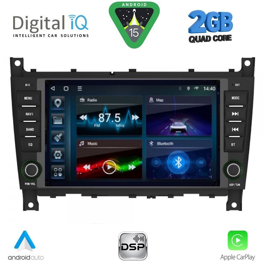 DIGITAL IQ BLD 093_CPA (8" DECK) MULTIMEDIA SYSTEM for MERCEDES C (W203) - CLK (W209) mod. 2004-2008