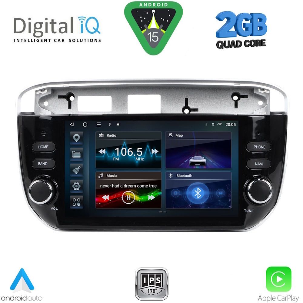 DIGITAL IQ BLD 264_CPA (7" DECK) MULTIMEDIA SYSTEM for FIAT GRANDE PUNTO mod. 2012-2018 – EVO mod. 2009-2018
