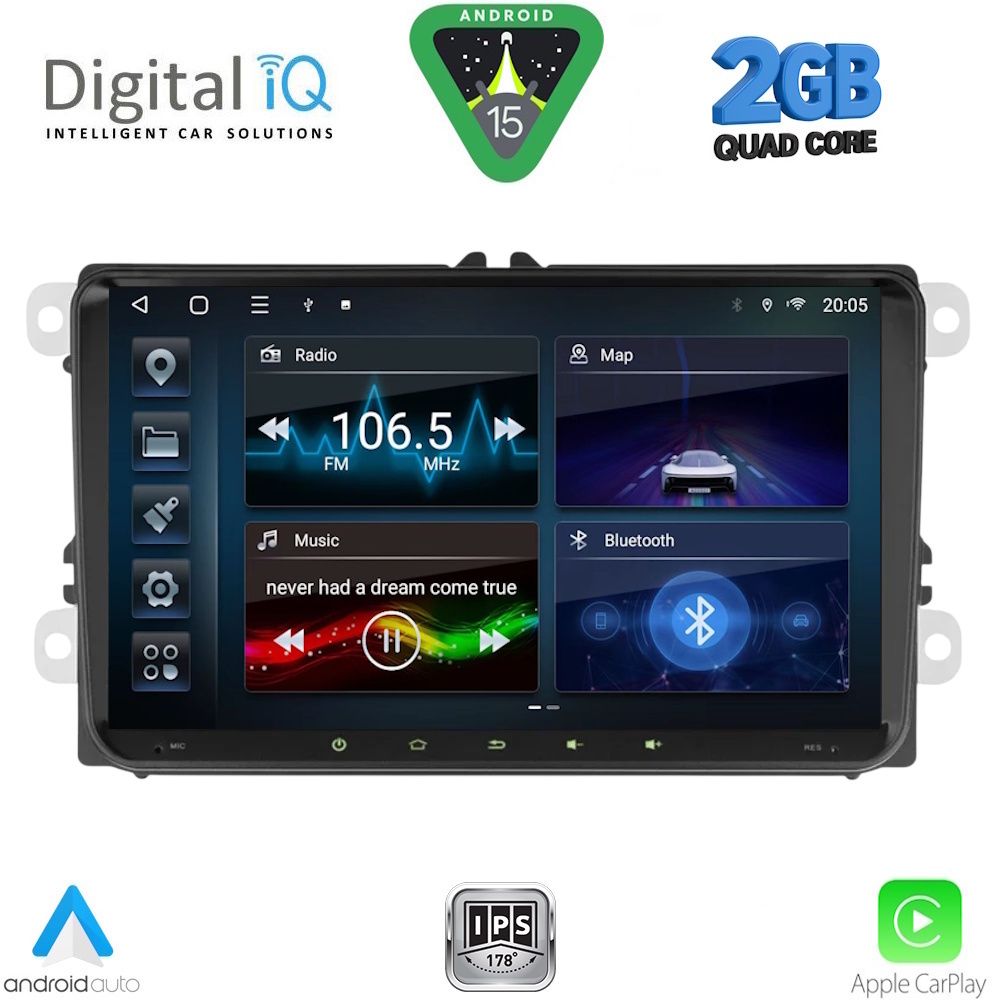 DIGITAL IQ BLD 280_CPA (9" DECK) MULTIMEDIA SYSTEM for VW – SKODA – SEAT mod. 2004-2014