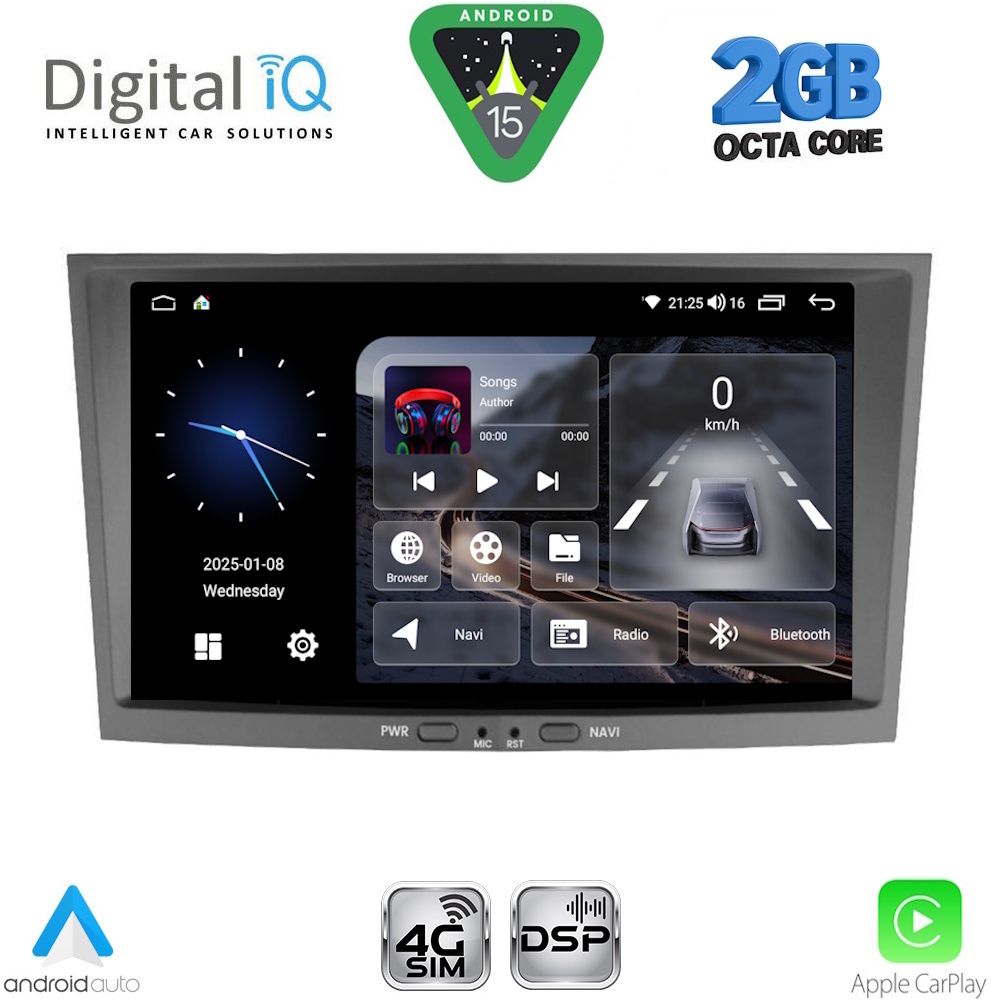 DIGITAL IQ BLF 318GR_CPA (8" DECK) MULTIMEDIA SYSTEM for OPEL ALL mod. 2004-2014 (GREY)