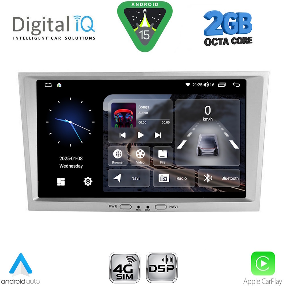 DIGITAL IQ BLF 318SL_CPA (8" DECK) MULTIMEDIA SYSTEM for OPEL ALL mod. 2004-2014 (SILVER)