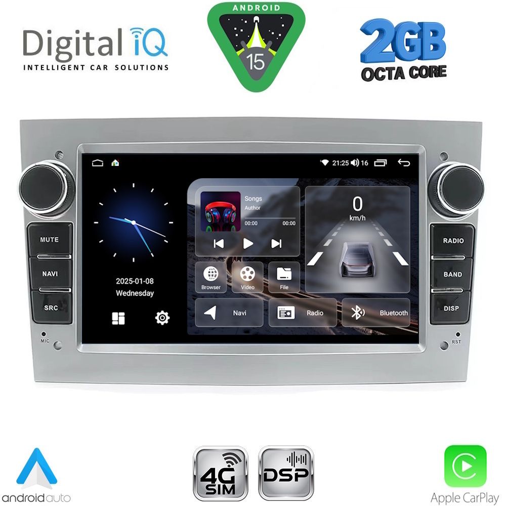 DIGITAL IQ BLF 319SL_CPA (7" DECK) MULTIMEDIA SYSTEM for OPEL ALL mod. 2004-2014 (SILVER)
