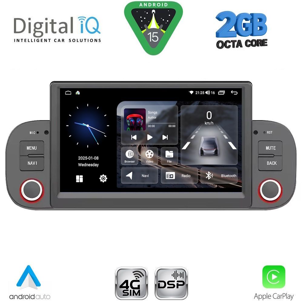DIGITAL IQ BLF 322_CPA (7" DECK) MULTIMEDIA SYSTEM for FIAT PANDA mod. 2012-2021