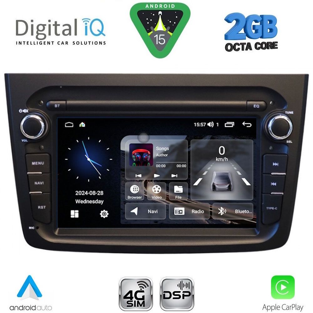 DIGITAL IQ BLF 357BL_CPA (7" DECK) MULTIMEDIA SYSTEM for ALFA ROMEO MITO mod. 2008-2018 (BLACK)