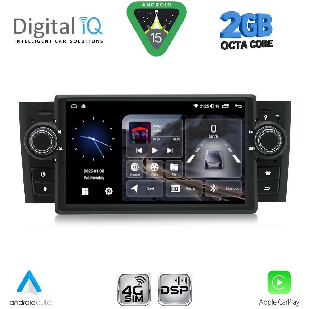 DIGITAL IQ BLF 363_CPA (7" DECK) MULTIMEDIA SYSTEM for FIAT GRANDE PUNTO mod. 2005-2012