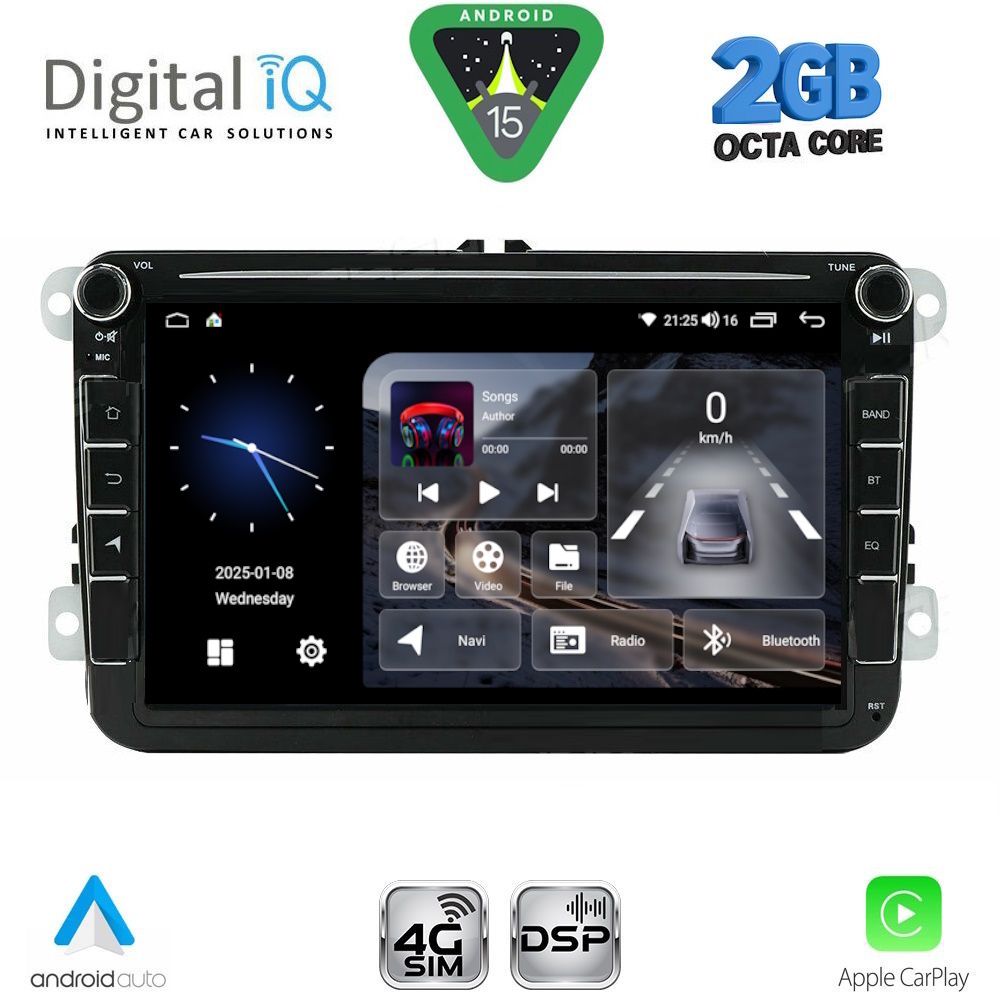 DIGITAL IQ BLF 379_CPA (8" DECK) MULTIMEDIA SYSTEM for VW - SKODA - SEAT mod. 2004-2014