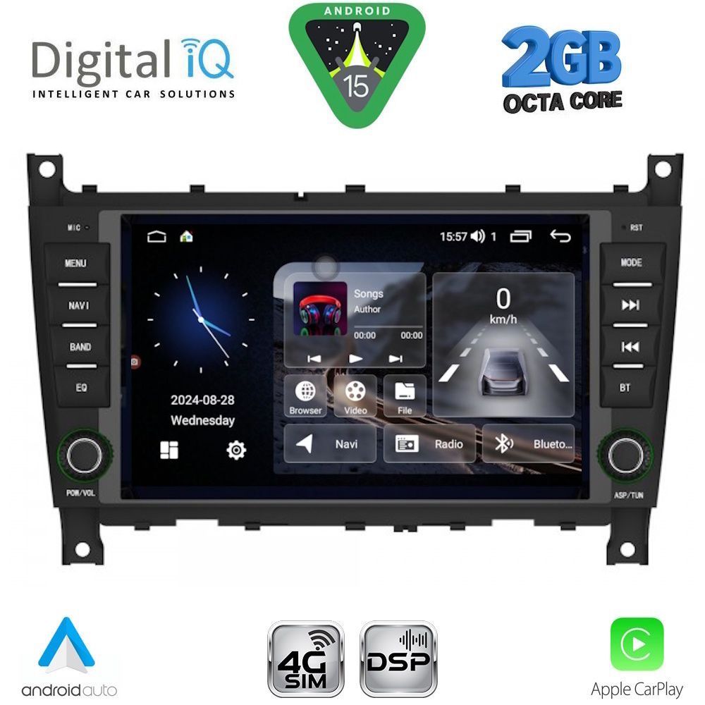 DIGITAL IQ BLF 393_CPA (8" DECK) MULTIMEDIA SYSTEM for MERCEDES C W203 – CLK W209 mod. 2004-2008