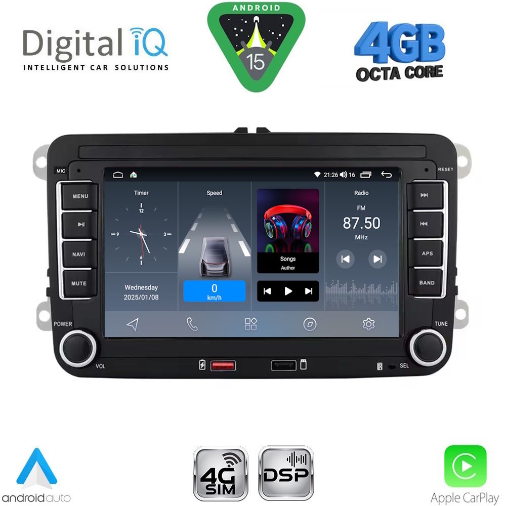 DIGITAL IQ BLG 404_CPA (7" DECK) MULTIMEDIA SYSTEM for VW - SKODA - SEAT mod. 2004-2016