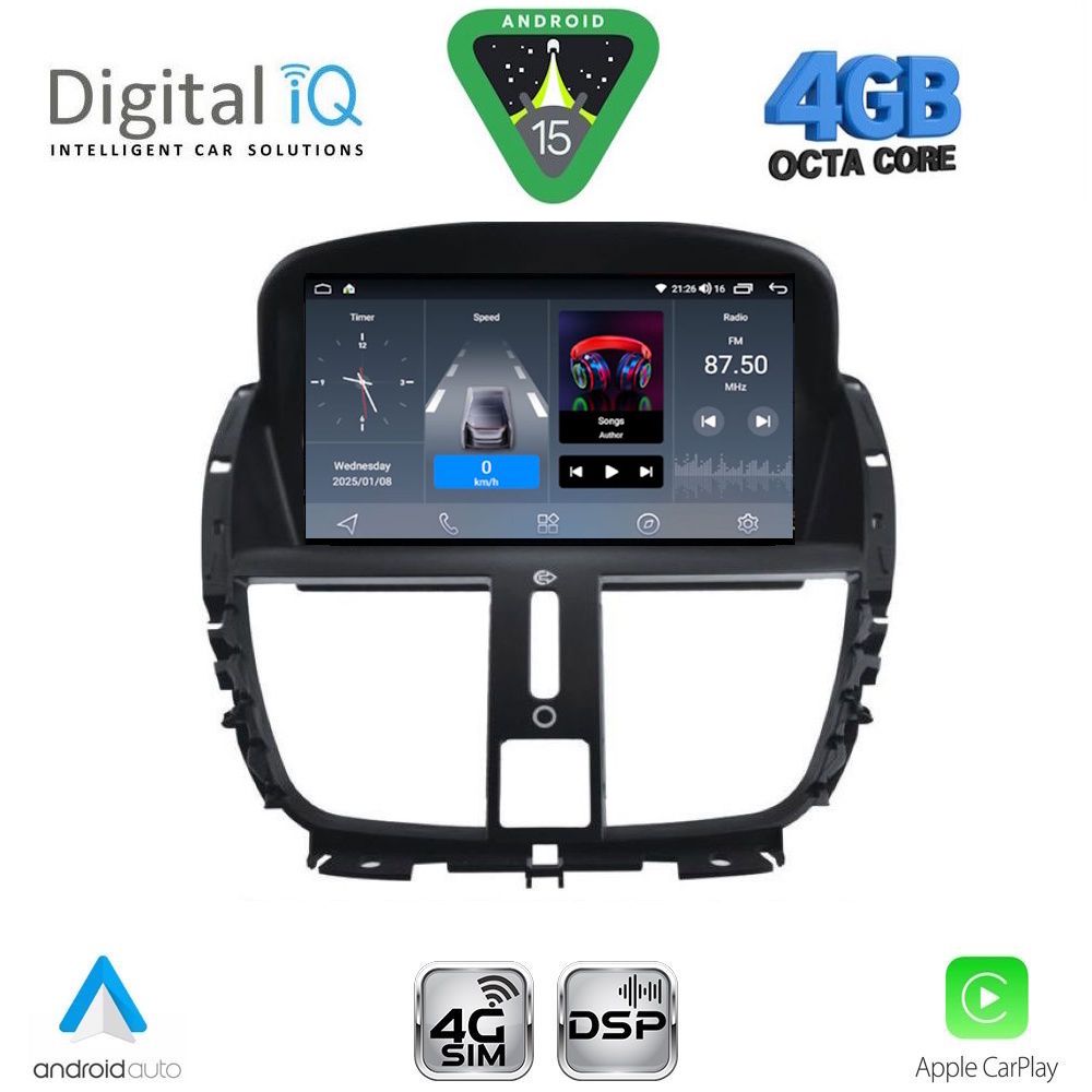 DIGITAL IQ BLG 407_CPA (7″ DECK) MULTIMEDIA OEM for PEUGEOT 207 mod. 2007-2017