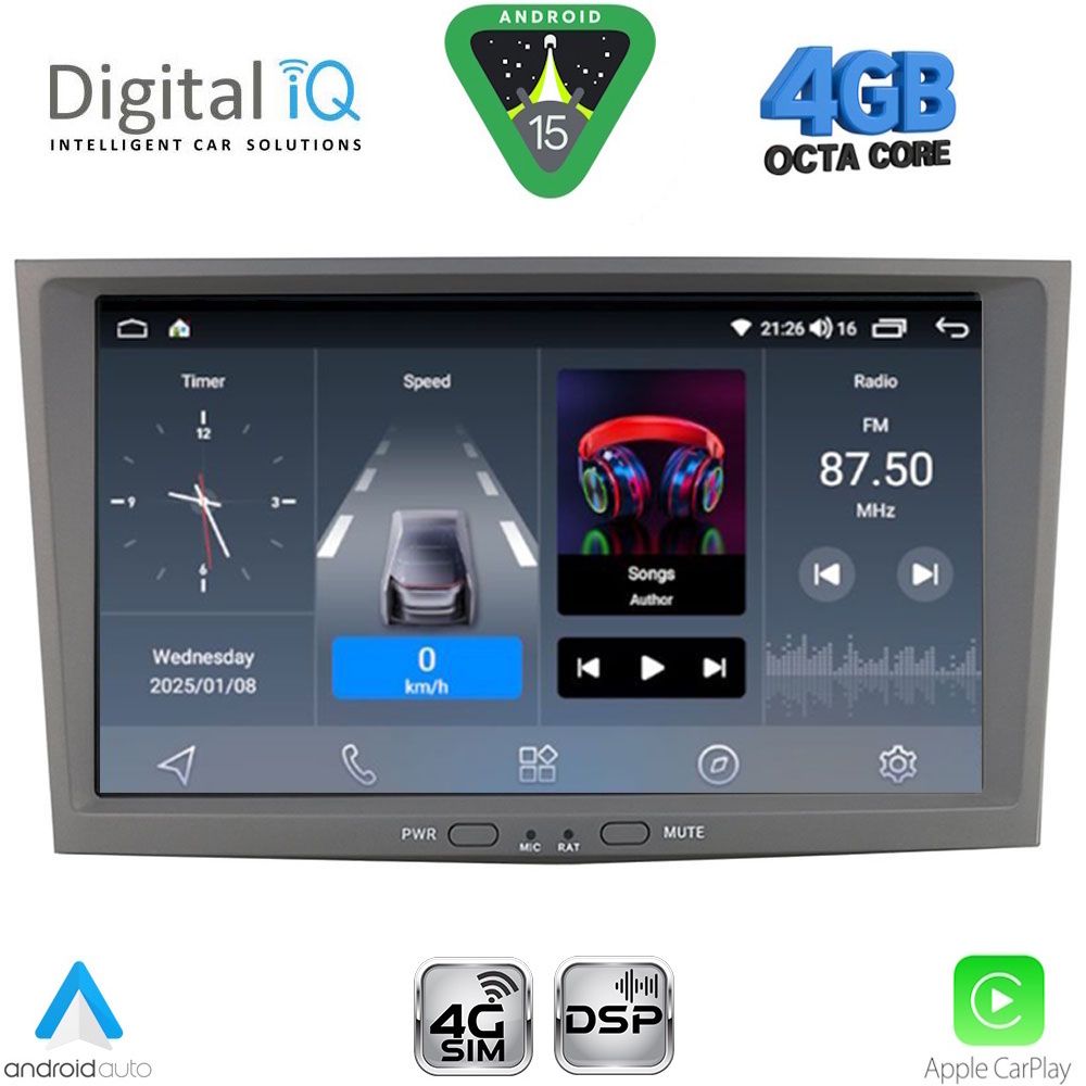 DIGITAL IQ BLG 418GR_CPA (8" DECK) MULTIMEDIA SYSTEM for OPEL ALL mod. 2004-2014 (GREY)