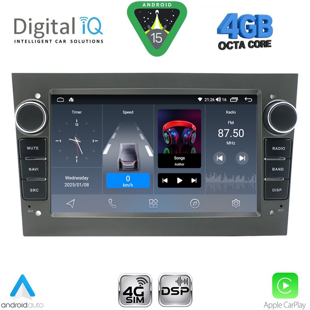 DIGITAL IQ BLG 419GR_CPA (7" DECK) MULTIMEDIA SYSTEM for OPEL ALL mod. 2004-2014 (GREY)