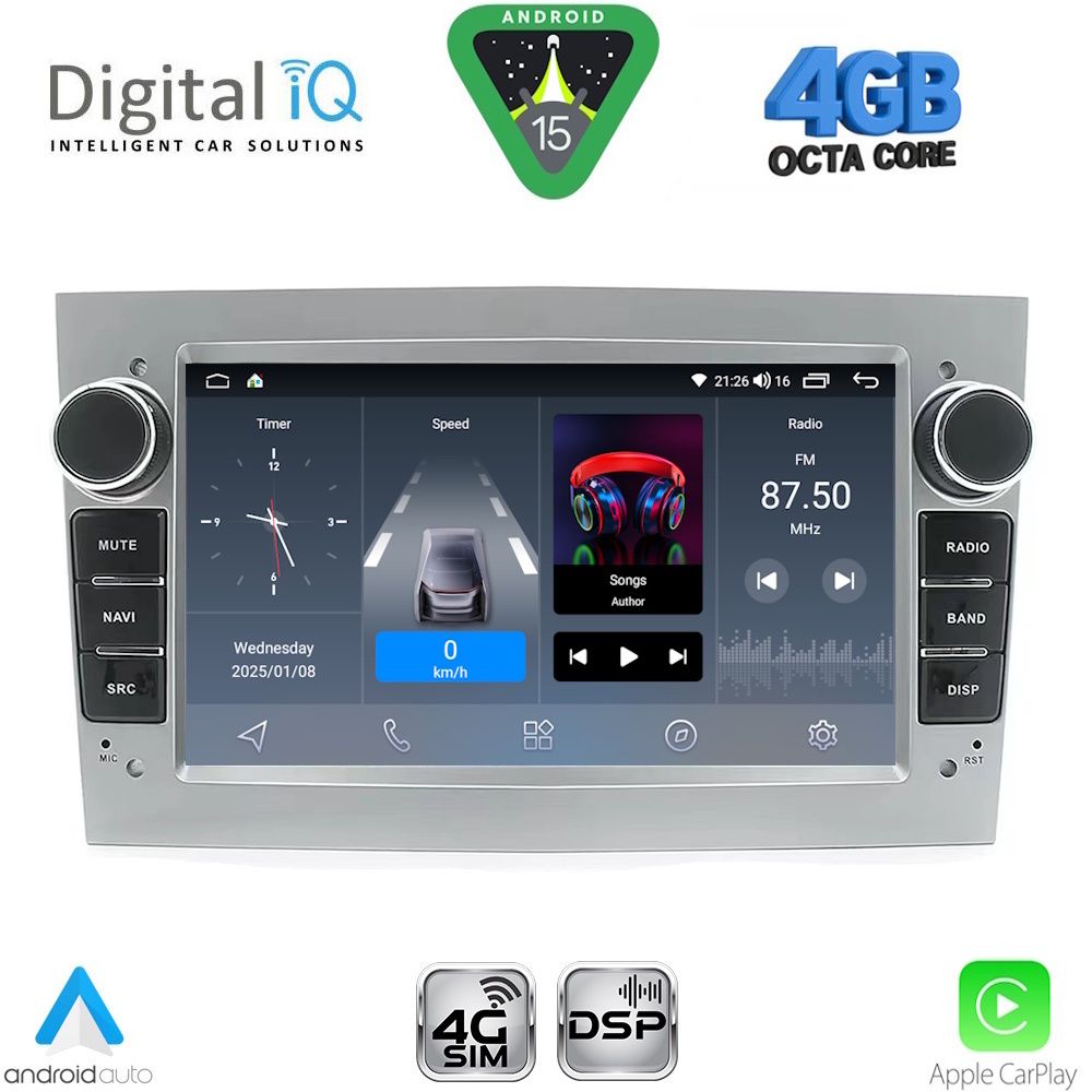 DIGITAL IQ BLG 419SL_CPA (7" DECK) MULTIMEDIA SYSTEM for OPEL ALL mod. 2004-2014 (SILVER)
