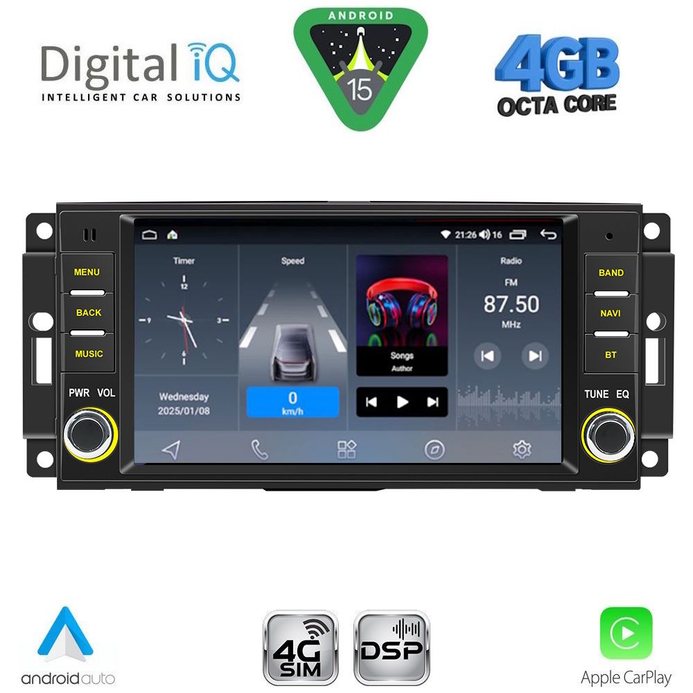 DIGITAL IQ BLG 424_CPA (7” DECK) MULTIMEDIA SYSTEM for JEEP ALL mod. 2005-2018
