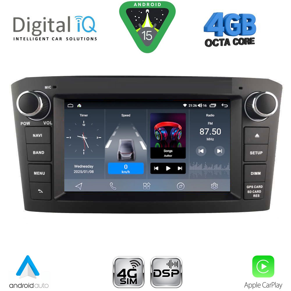DIGITAL IQ BLG 425BL_CPA (7″ DECK) MULTIMEDIA OEM for TOYOTA AVENSIS (T25) mod. 2003-2009 (BLACK)