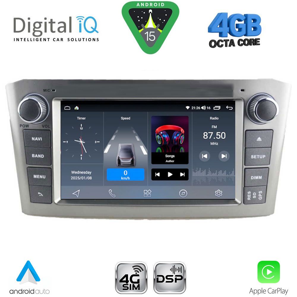 DIGITAL IQ BLG 425SL_CPA (7″ DECK) MULTIMEDIA OEM for TOYOTA AVENSIS (T25) mod. 2003-2009 (SILVER)