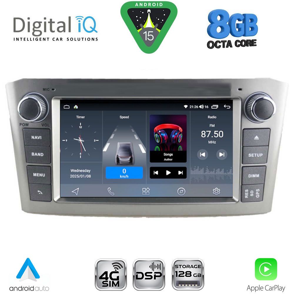 DIGITAL IQ BLM 725SL_CPA (7" DECK) MULTIMEDIA OEM for TOYOTA AVENSIS (T25) mod. 2003-2009 (SILVER)
