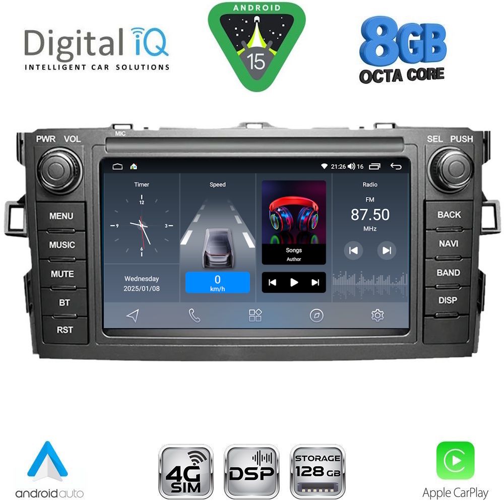 DIGITAL IQ BLM 728_CPA (7" DECK) MULTIMEDIA OEM for TOYOTA AURIS mod. 2007-2012