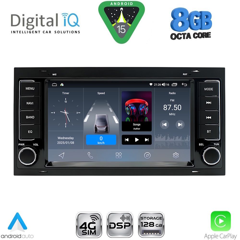 DIGITAL IQ BLM 742_CPA (7" DECK) MULTIMEDIA SYSTEM for VW TOUAREG mod. 2003-2011