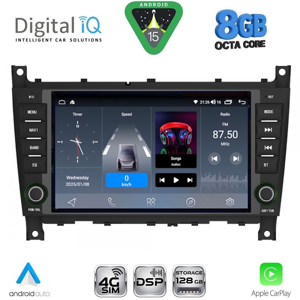 DIGITAL IQ BLM 793_CPA (7" DECK) MULTIMEDIA OEM for MERCEDES C W203 – CLK W209 mod. 2004-2008