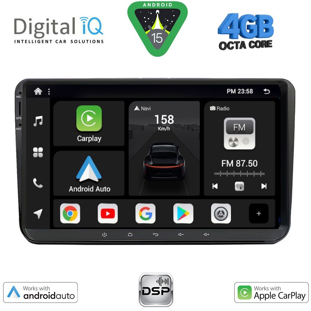 DIGITAL IQ BXF 689_CPAA (9" DECK) MULTIMEDIA SYSTEM for VW – SKODA – SEAT GROUP mod. 2004-2018