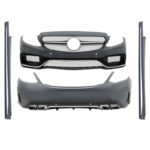 Body Kit Για Mercedes-Benz C-Class W205 14-18 Sedan Amg C63 Look Με Μάσκα & Μπούκες - Image 2