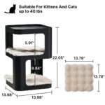 Πύργος Γάτας 3 Επιπέδων Και Βοηθητικό Τραπέζι - Eureka Ergonomic® ERK-P-CET03-B - Image 11