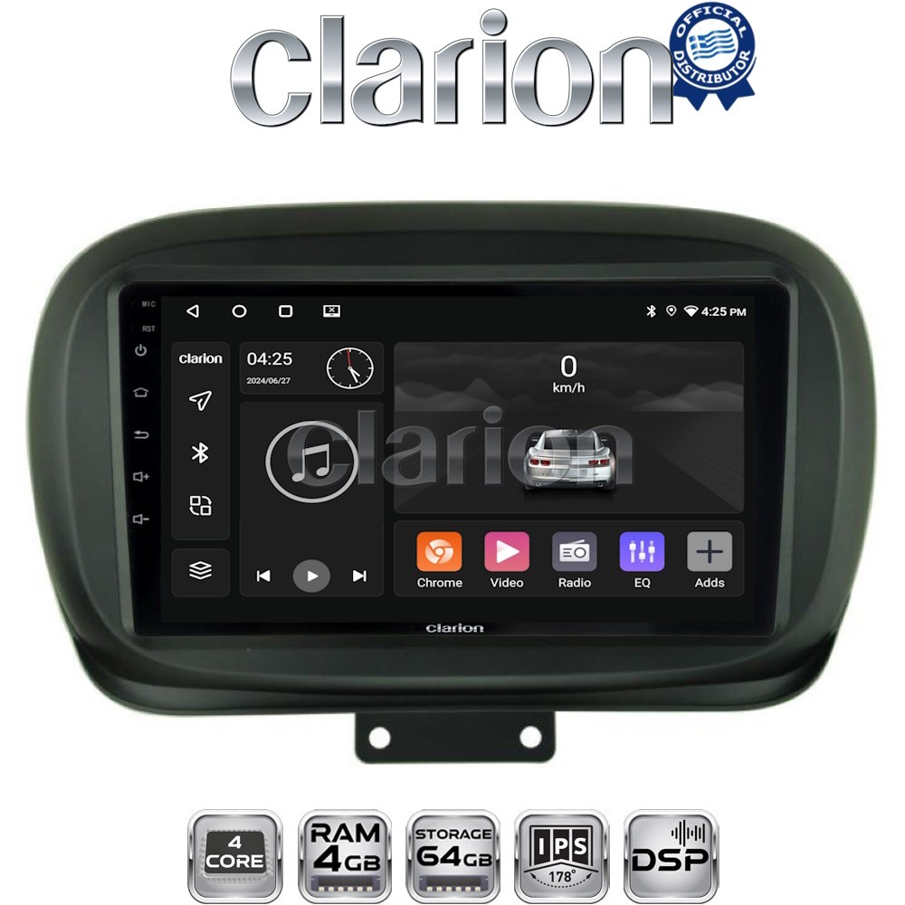 CLARION GL32199 Οθόνη OEM Multimedia Αυτοκινήτου για FIAT 500X 2014> (CarPlay/AndroidAuto/BT/GPS/WIFI/GPRS)